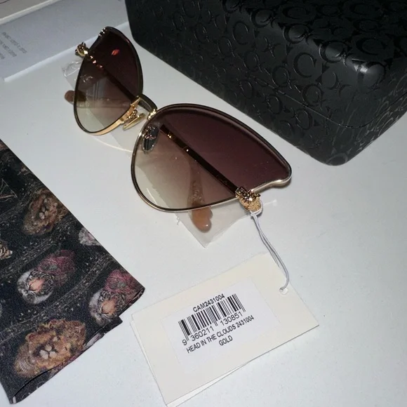 Camilla “Head in the Clouds” brown gold exaggerated boho cat eye sunglasses - Picture 6 of 6